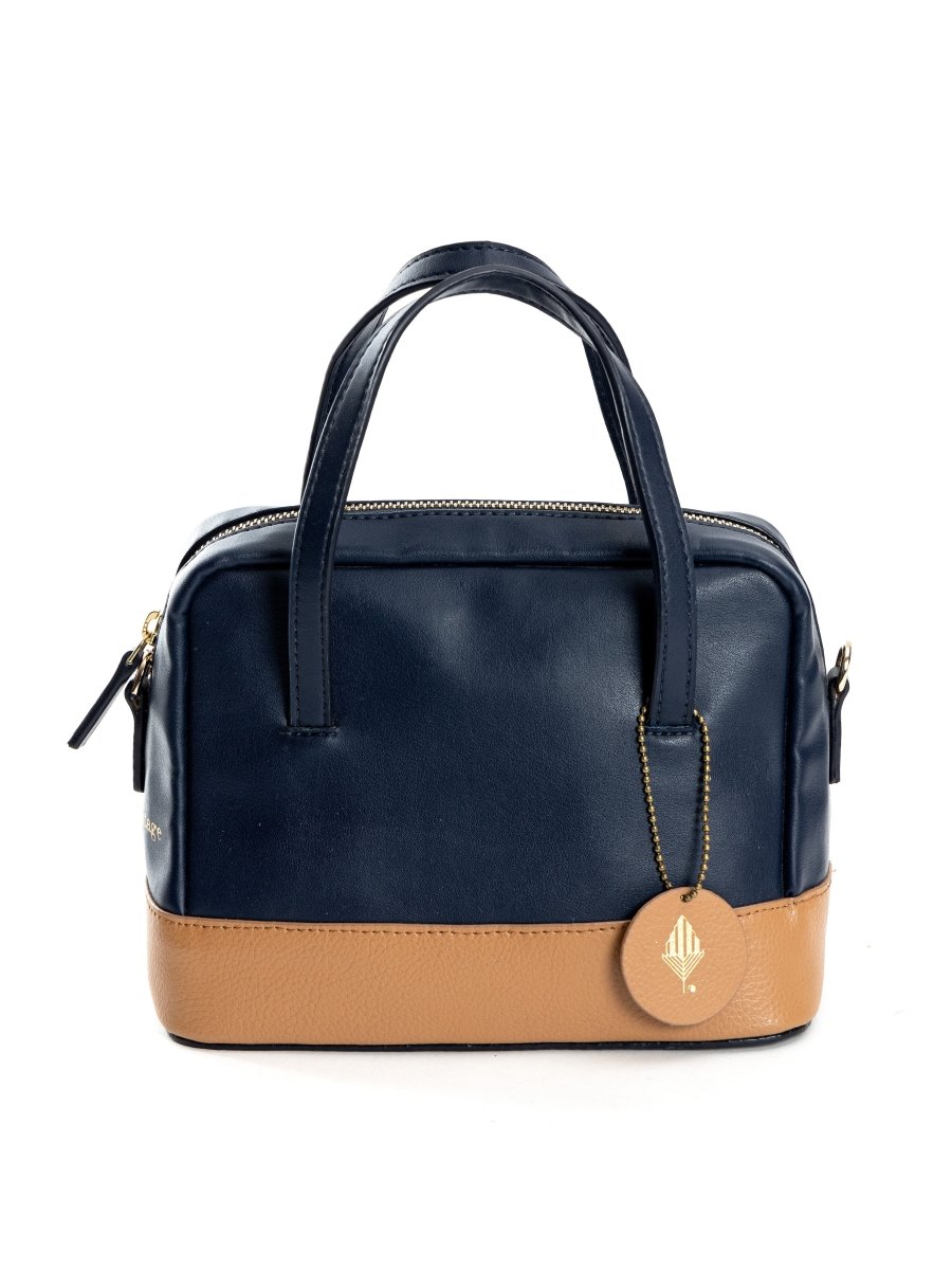 Vanadey (Navy blue & Caramel) | Women's Bag made with Cactus Leather