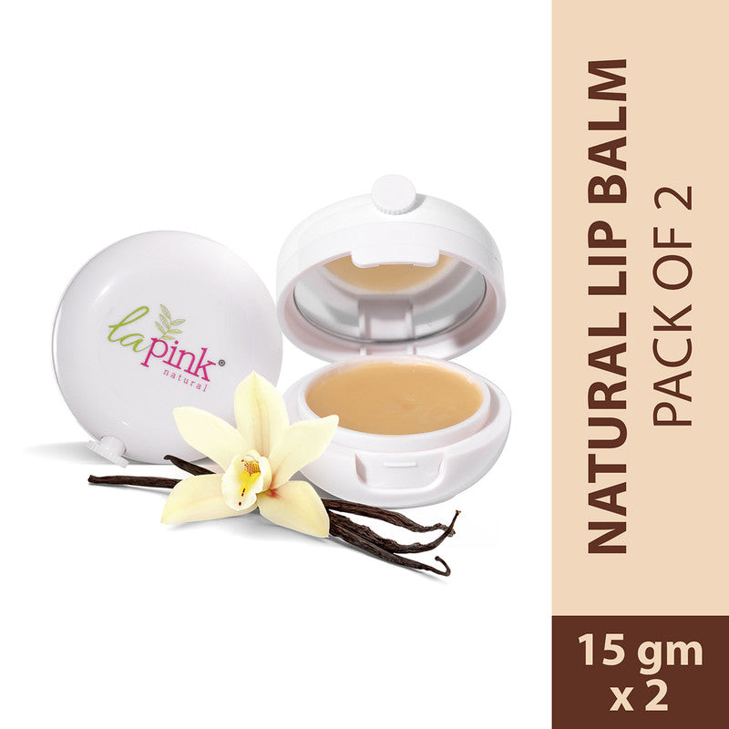 Vanilla Lip Balm | Shiny & Hydrated Lips | Cocoa Butter & White Haldi | 15 g | Set Of 2