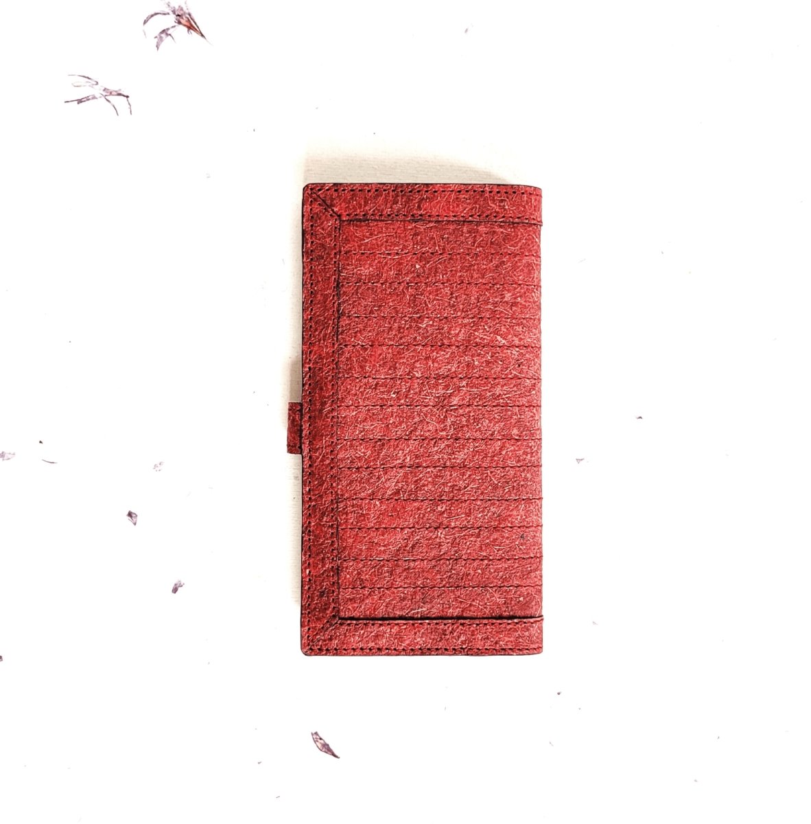 Vegan Coconut Leather Yasti Wallet - Garnet Red