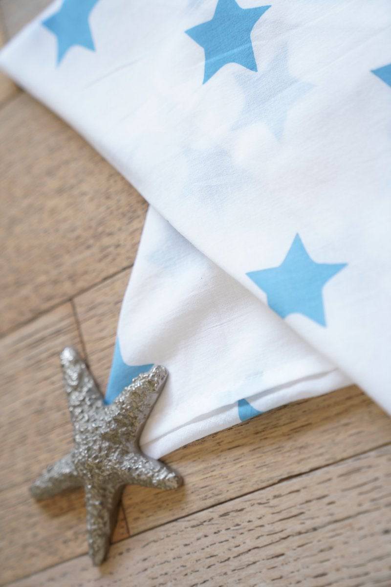 Wish Upon A Star' Organic Cotton Swaddle In Midnight Blue