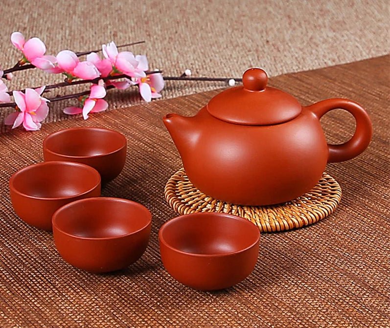 Yixing Kettle Set with 4 Cups | Light Brown | Teaware