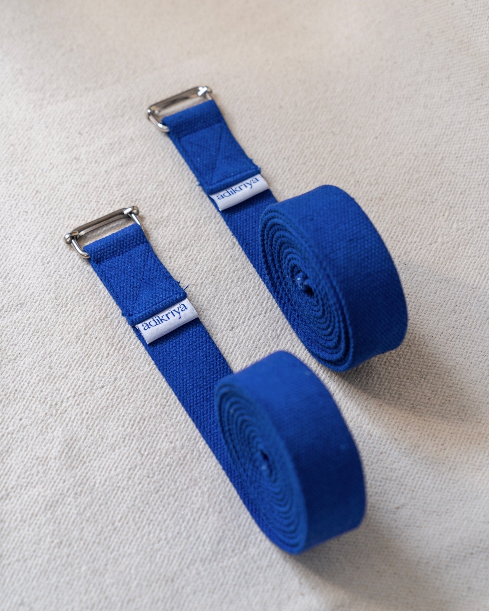 100% Cotton Yoga Strap Blue